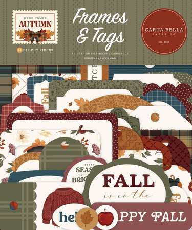 Carta Bella Here Comes Autumn - Ephemera Frames & Tags