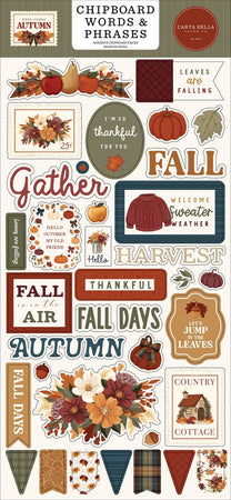 Carta Bella Here Comes Autumn - Chipboard Words & Phrases