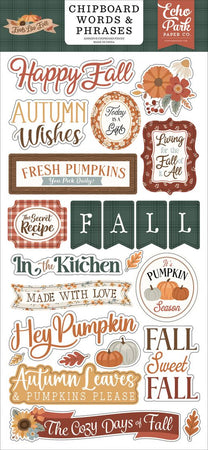 Echo Park Feels Like Fall - Chipboard Words & Phrases