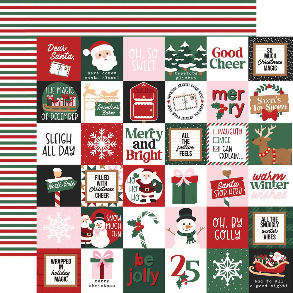 Echo Park North Pole Christmas - 2x2 Journaling Cards