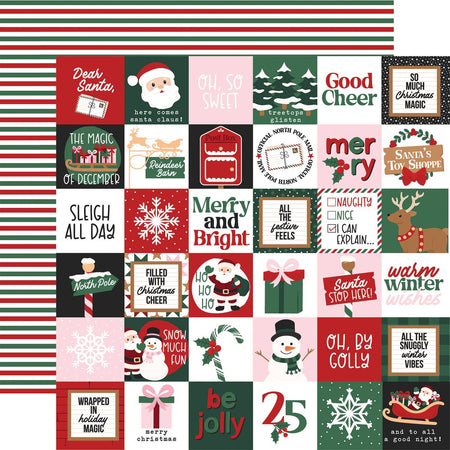 Echo Park North Pole Christmas - 2x2 Journaling Cards