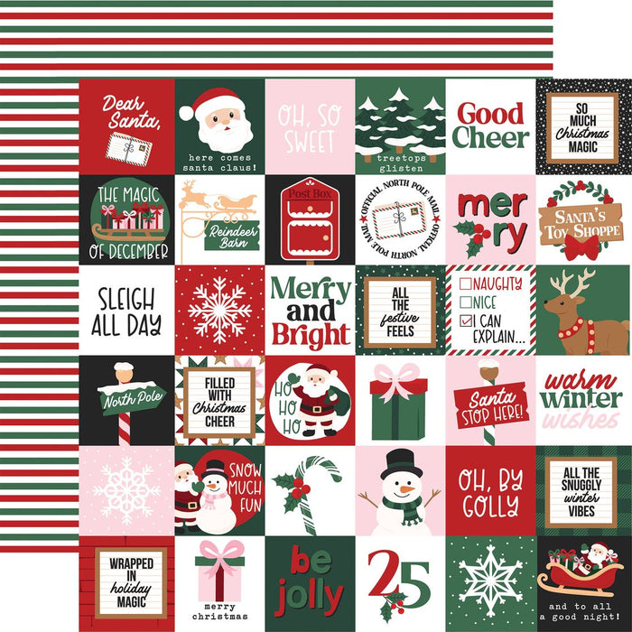 Echo Park North Pole Christmas - 2x2 Journaling Cards