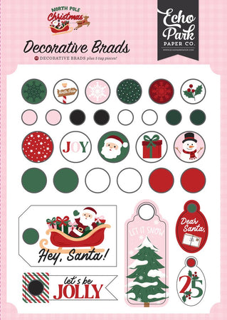 Echo Park North Pole Christmas - Decorative Brads