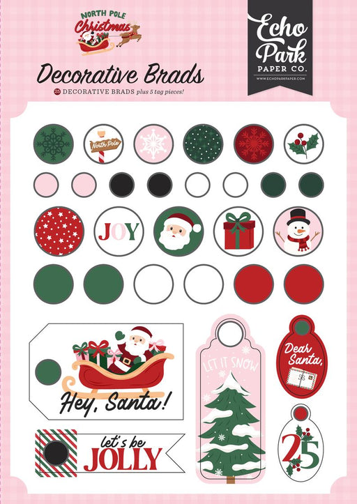 Echo Park North Pole Christmas - Decorative Brads