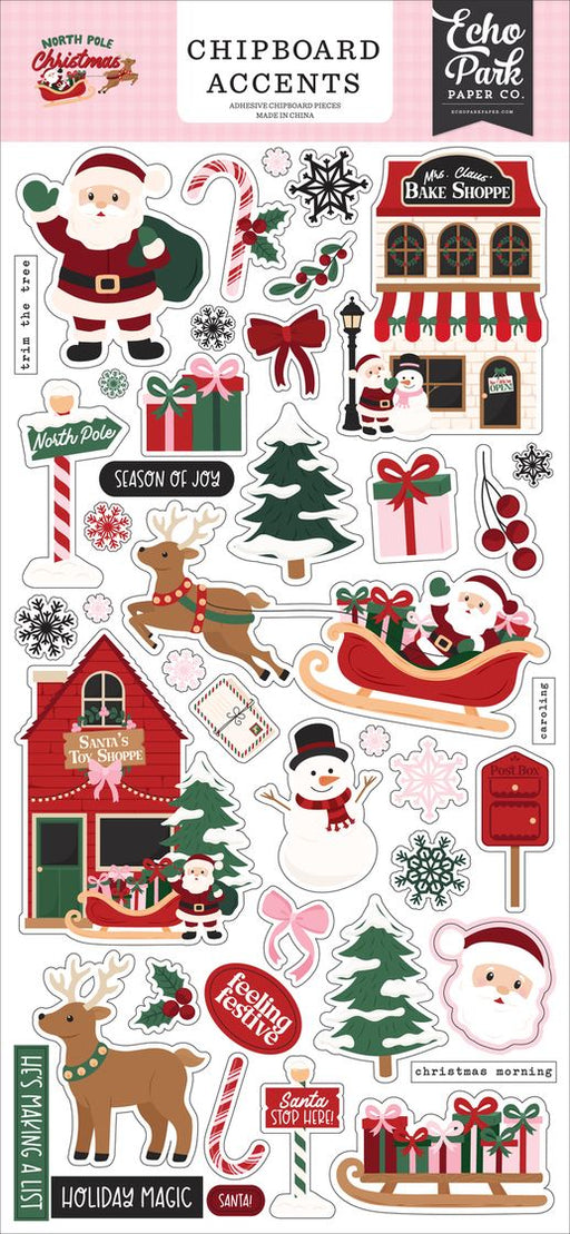 Echo Park North Pole Christmas - Chipboard Accents
