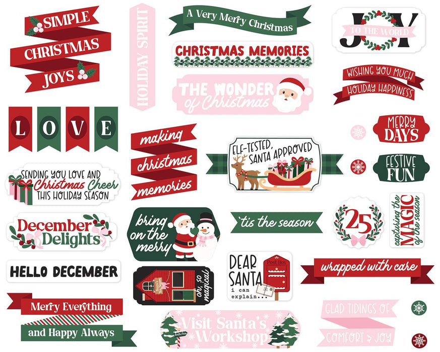 Echo Park North Pole Christmas - Ephemera Titles & Phrases