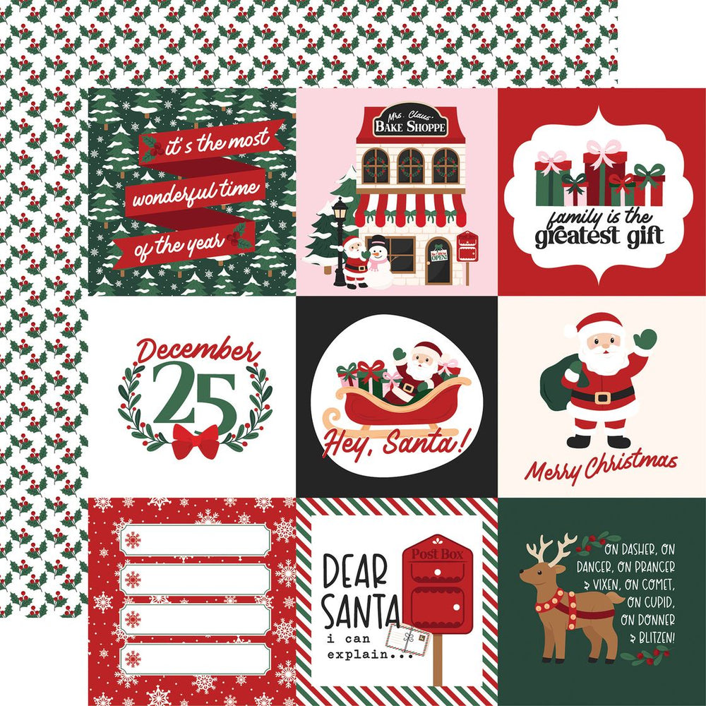 Echo Park North Pole Christmas - 4x4 Journaling Cards
