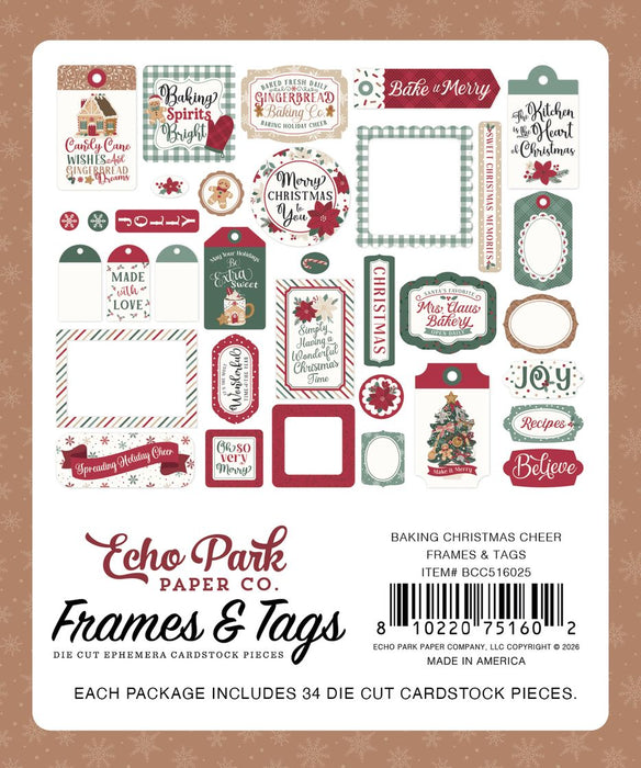 Echo Park Baking Christmas Cheer - Ephemera Tags & Frames
