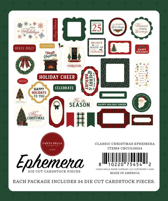 Carta Bella Classic Christmas - Ephemera Icons