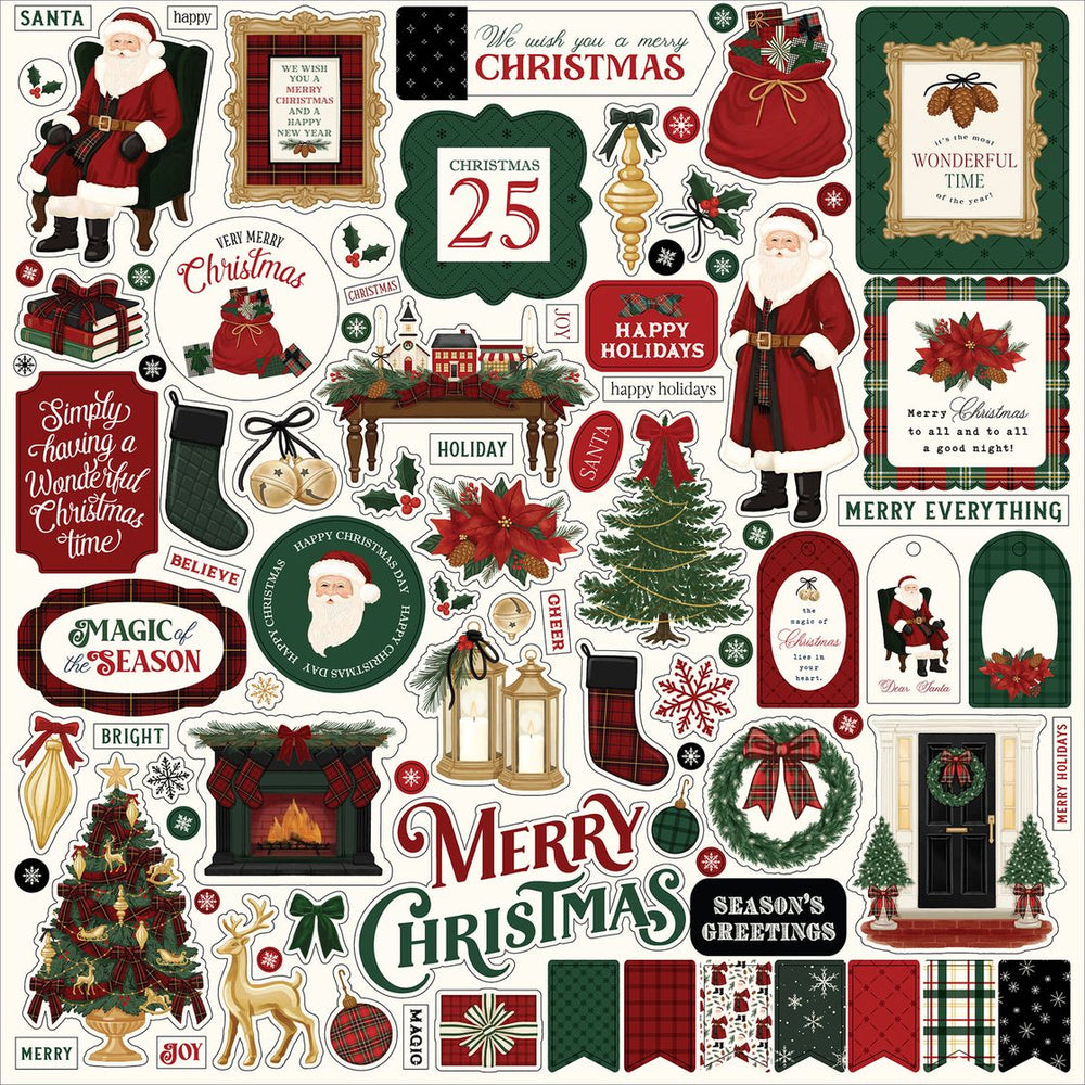Carta Bella Classic Christmas - Element Stickers