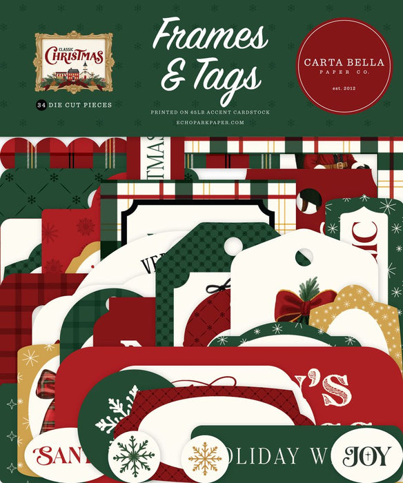Carta Bella Classic Christmas - Ephemera Tag & Frames
