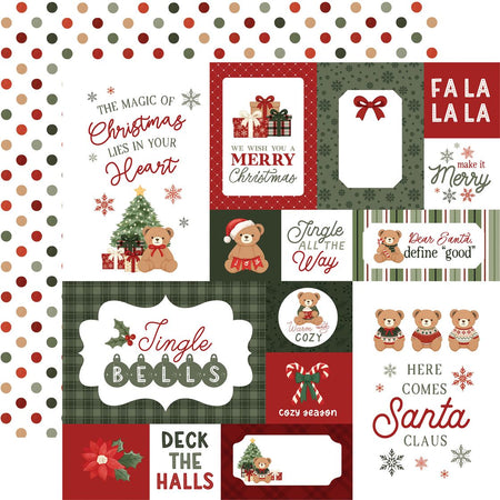 Carta Bella Have A Beary Christmas - Teddy Journaling Cards