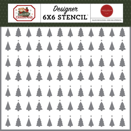 Carta Bella Have A Beary Christmas - Trim The Trees Stencil