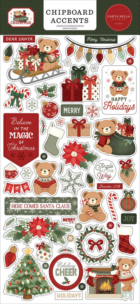 Carta Bella Have A Beary Christmas - Chipboard Accents