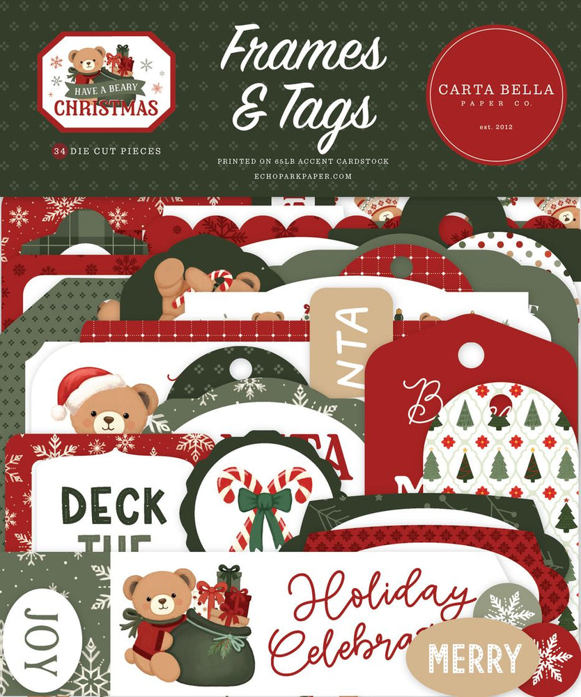 Carta Bella Have A Beary Christmas - Ephemera Frames & Tags