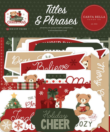 Carta Bella Have A Beary Christmas - Ephemera Titles & Phrases