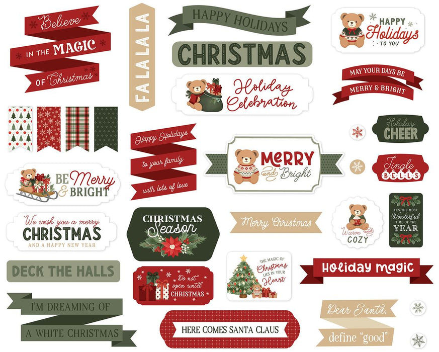 Carta Bella Have A Beary Christmas - Ephemera Titles & Phrases