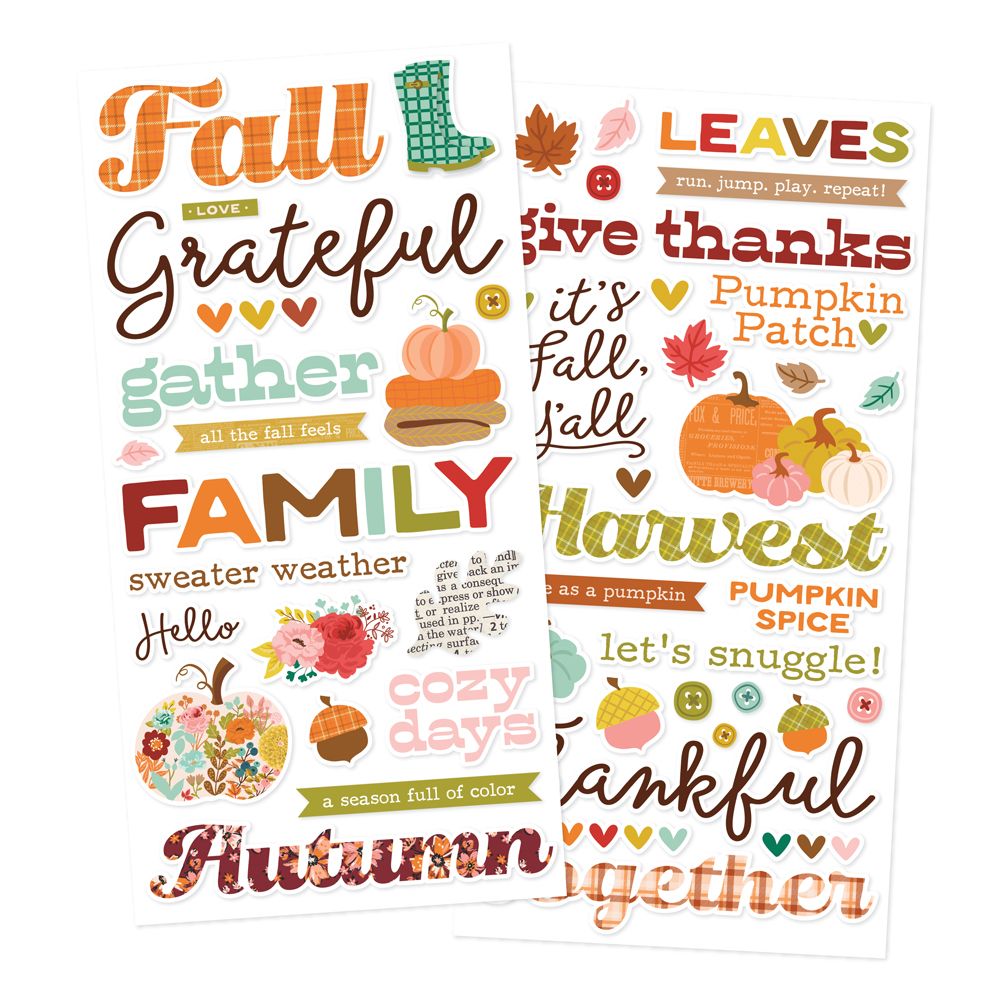 Simple Stories Pumpkins & Plaid - Foam Stickers
