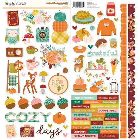 Simple Stories Pumpkins & Plaid - Cardstock Stickers Icons
