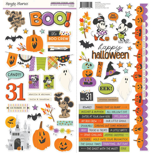 Simple Stories Say Cheese Classic Mouse Halloween - Cardstock Stickers Icons