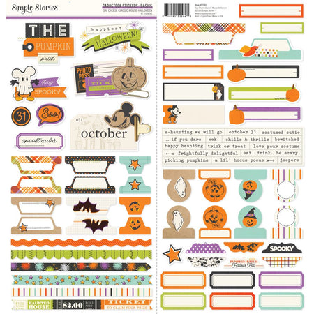 Simple Stories Say Cheese Classic Mouse Halloween - Cardstock Stickers Basics
