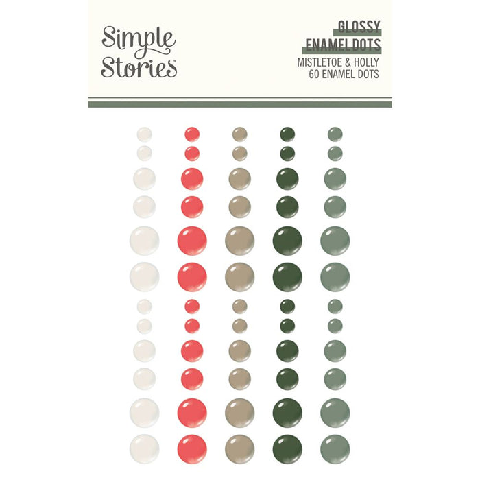 Simple Stories Mistletoe & Holly - Glossy Enamel Dots