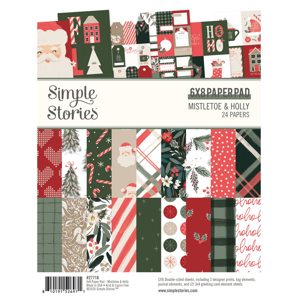 Simple Stories Mistletoe & Holly - 6x8 Paper Pad
