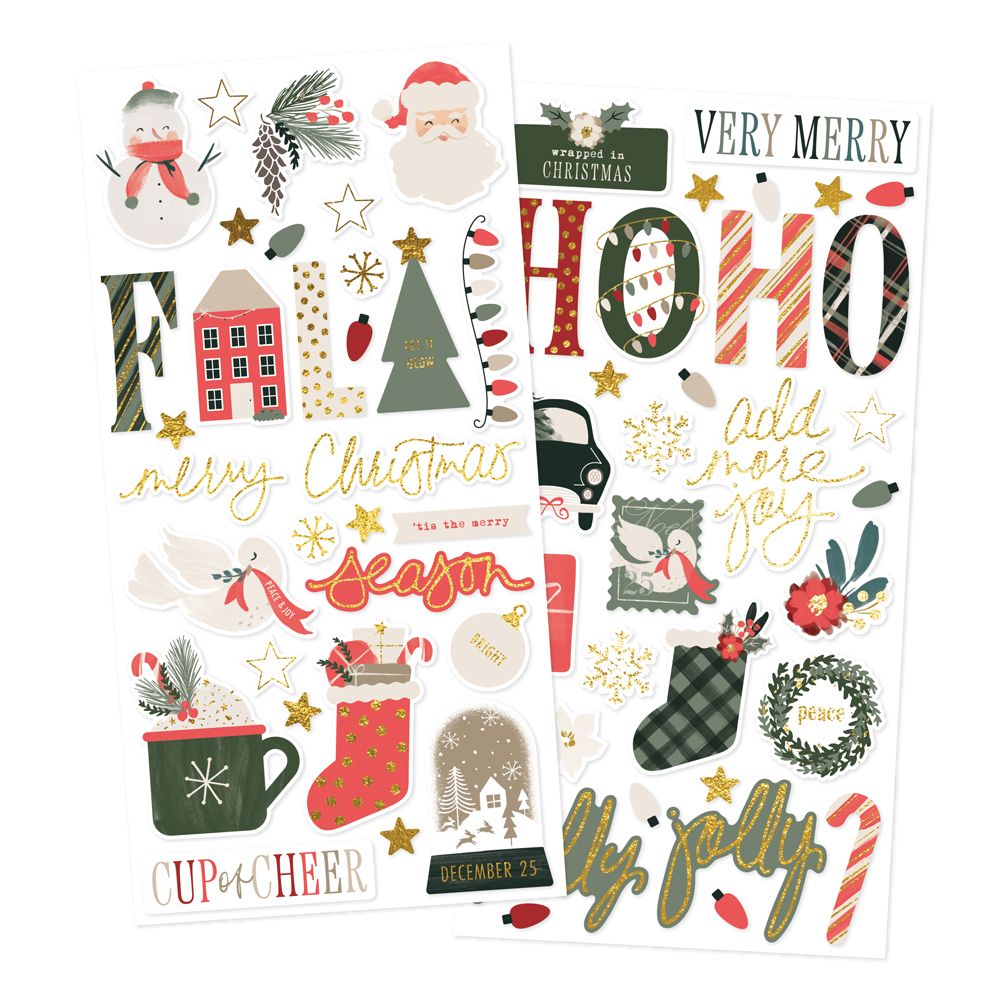 Simple Stories Mistletoe & Holly - Foam Stickers