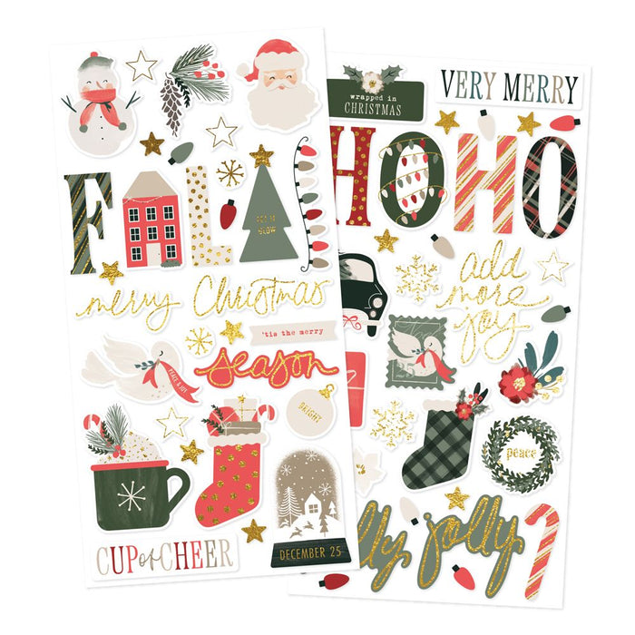 Simple Stories Mistletoe & Holly - Foam Stickers