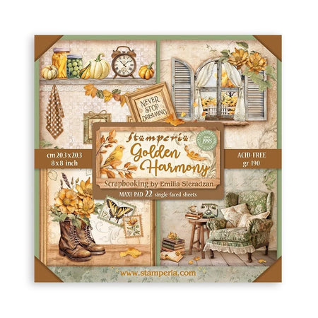 Stamperia Golden Harmony - 8x8 Maxi Paper Pack