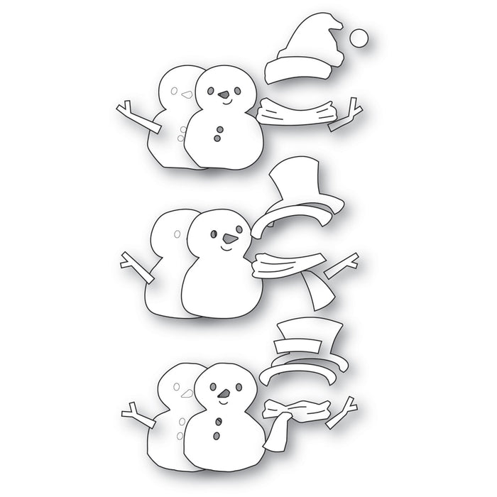 Memory Box Die - Stylish Snowmen Trio