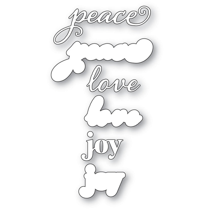 Memory Box Die - Peace Love Joy Stylish Script