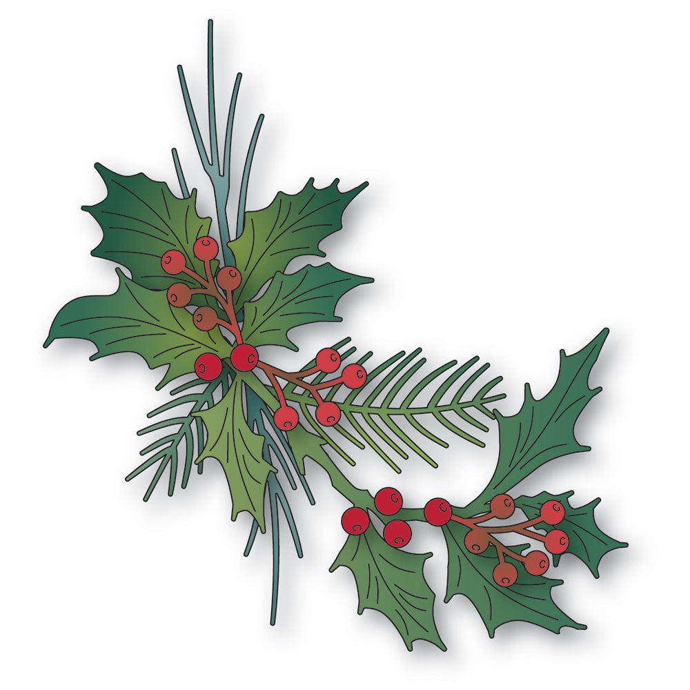Memory Box Die - Evergreen Holly Bundle