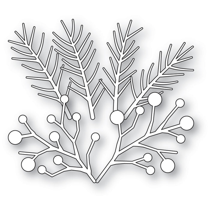 Memory Box Die - Pine And Berries Sprigs