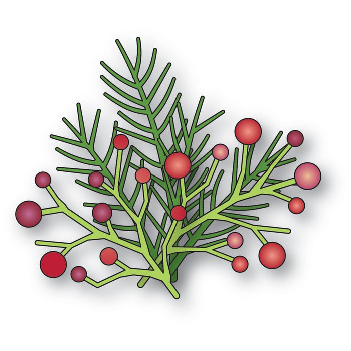 Memory Box Die - Pine And Berries Sprigs