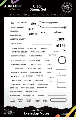 Arden Creative Studio Field Notes - Everyday Notes Clear Stamps