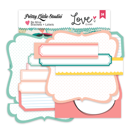 Pretty Little Studio Love Is Kind - Be Mine Brackets & Labels Die Cuts