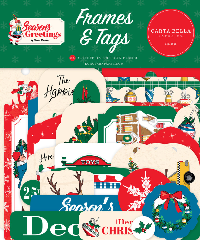Carta Bella Season's Greetings - Ephemera Frames & Tags