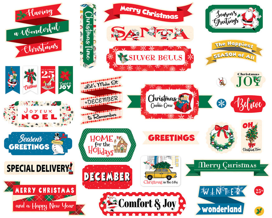 Carta Bella Season's Greetings - Ephemera Titles & Phrases