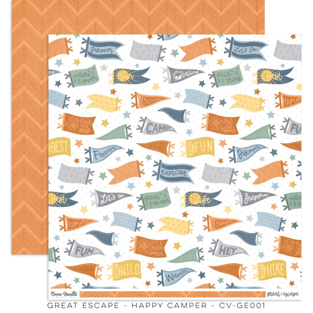 Cardboard Cocoa Rv Cocoa Vanilla Studio Great Escape - Happy Camper — Papermaze