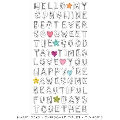 Cocoa Vanilla Studio Happy Days - Chipboard Stickers
