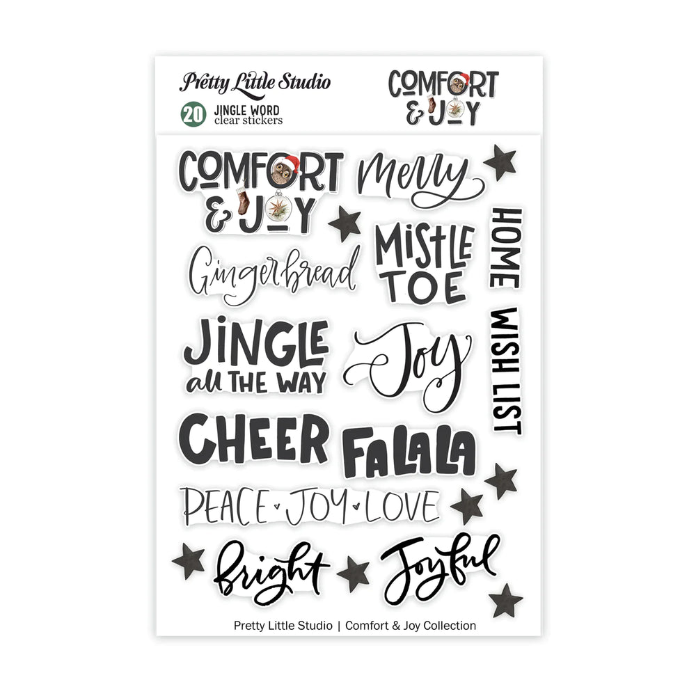 Pretty Little Studio Comfort & Joy - Jingle Words Clear Stickers