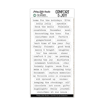 Pretty Little Studio Comfort & Joy - The Holidays White Word Stickers