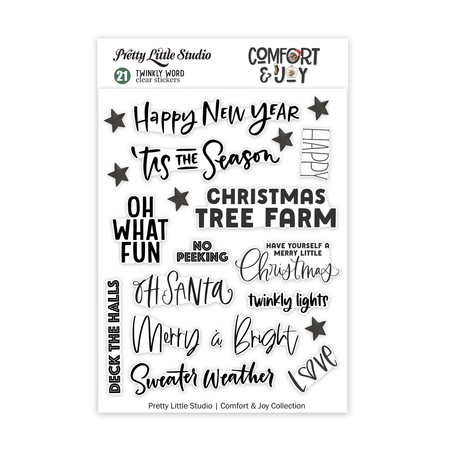 Pretty Little Studio Comfort & Joy - Twinkly Words Clear Stickers