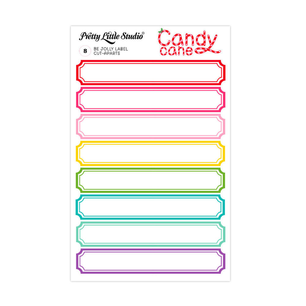 Pretty Little Studio Candy Cane - Be Jolly Labels Cut Aparts