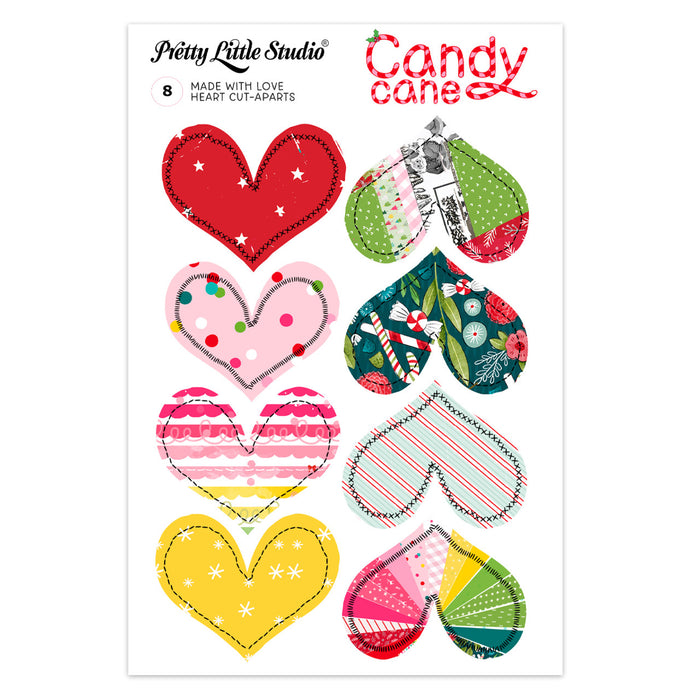 Pretty Little Studio Candy Cane - Made With Love Heart Cut Aparts