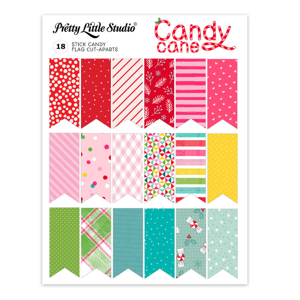 Pretty Little Studio Candy Cane - Stick Candy Flags Cut Aparts