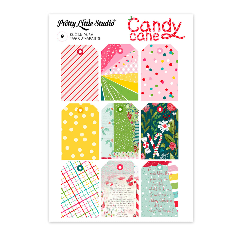 Pretty Little Studio Candy Cane - Sugar Rush Tags Cut Aparts