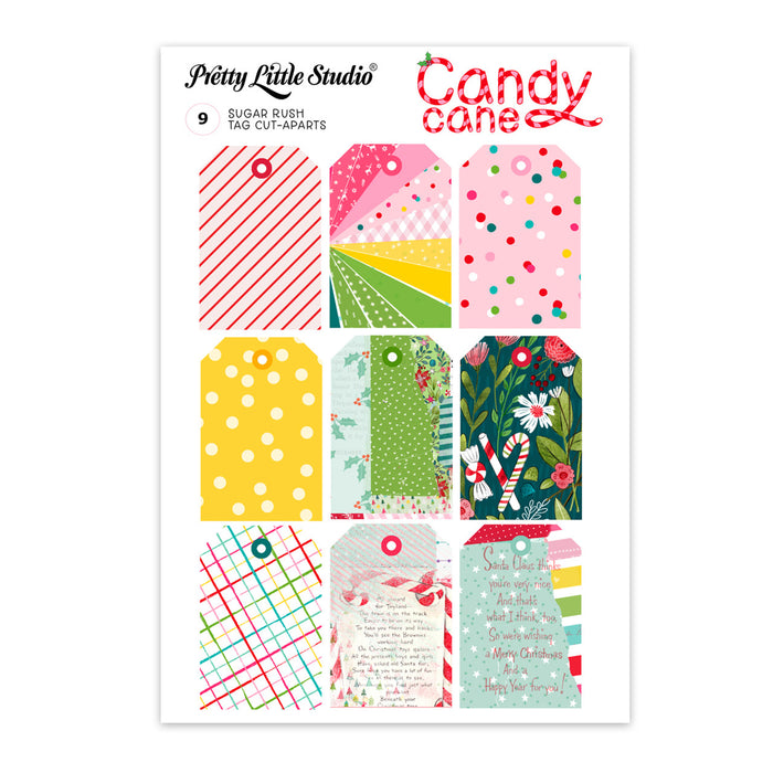 Pretty Little Studio Candy Cane - Sugar Rush Tags Cut Aparts