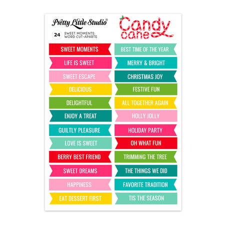 Pretty Little Studio Candy Cane - Sweet Moments Word Cut Aparts